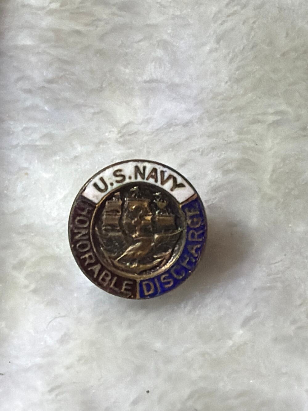 Vintage US Marine Corps Honorable Discharge EGA Lapel Button Stud USMC